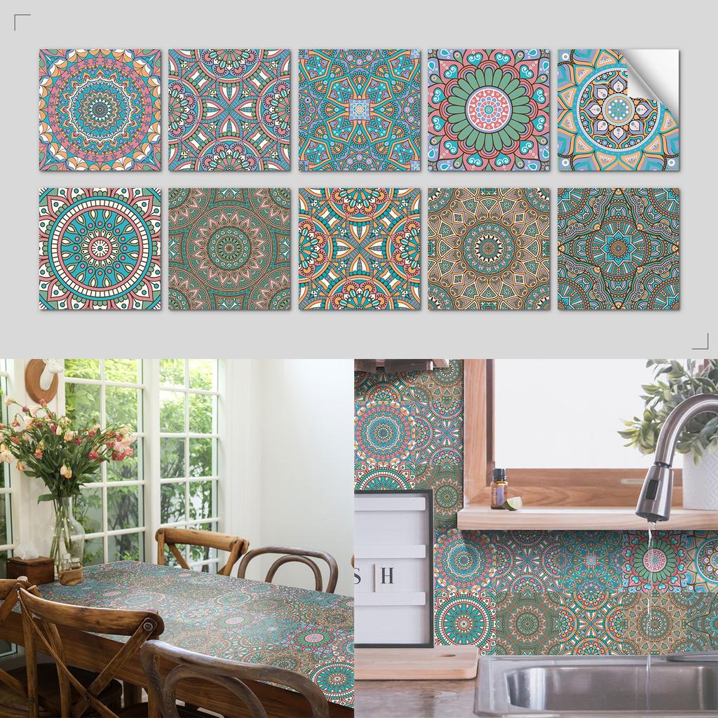 Скандинавская плитка Арт Наклейка на стену Кухня Ванная комната Водонепроницаемые и маслостойкие обои Самоклеящаяся хрустальная пленка Наклейка на плитку