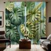 Комплект из 2 предметов HD Юго-Восточная Азия банановый лист декоративная занавеска зеленая завязка цифровая печать занавеска украшение дома стиль Украшенный l