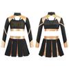 Girls Two Piece Cheerleading Dance Outfit School Stage Performance Show Cheering Team Uniform Set Masquerade Carnival Rave Suit
