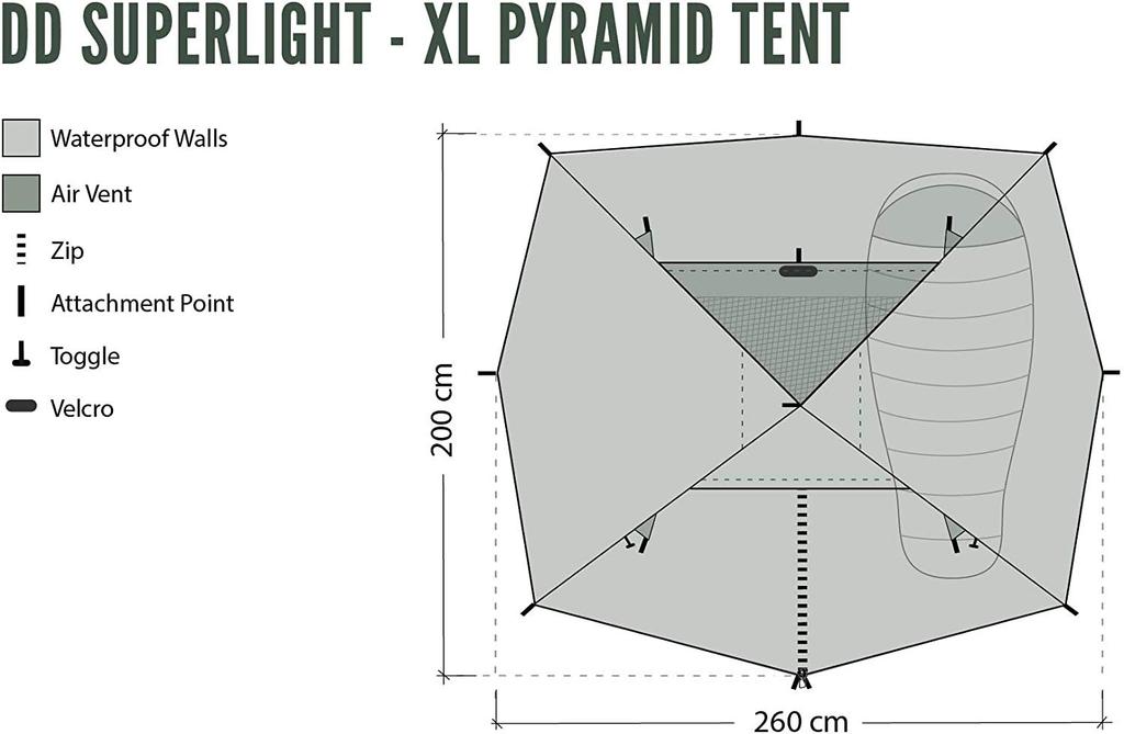 DD SuperLight XL Pyramid Tent Hammocks [DD JAPAN]