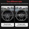 gaxjz5 Car Leather Steering Wheel Cover Anti-slip Accessories For Skoda Yeti Kamiq Kodiaq Karoq Octavia Fabia Rapid Vrs Superb A4 Scala