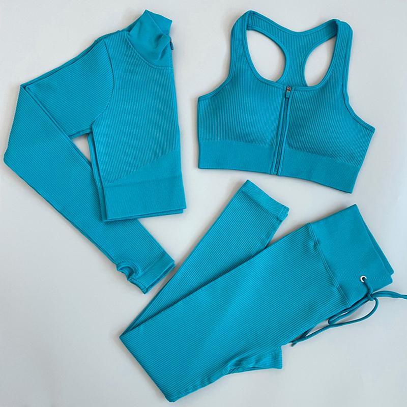 Women's Tracksuit Seamless Yoga Set Workout Sportswear Gym Clothing Fitness Sports Suits