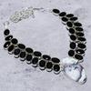 Dendrite Opal, Spinel Handmade 925 Sterling Silver Necklace 18" t9Y72