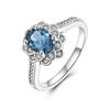 925 Sterling Silver Natural London Blue Topaz Classic Design Fashion Design Ring Fine Jewelry for Women Party Gift