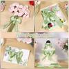 22M/Roll Light Green Ribbon Handmade Flower Bouquet Crafts DIY Sage Green Gift Wrapping Supplies Satin Ribbon for Gift Wrapping