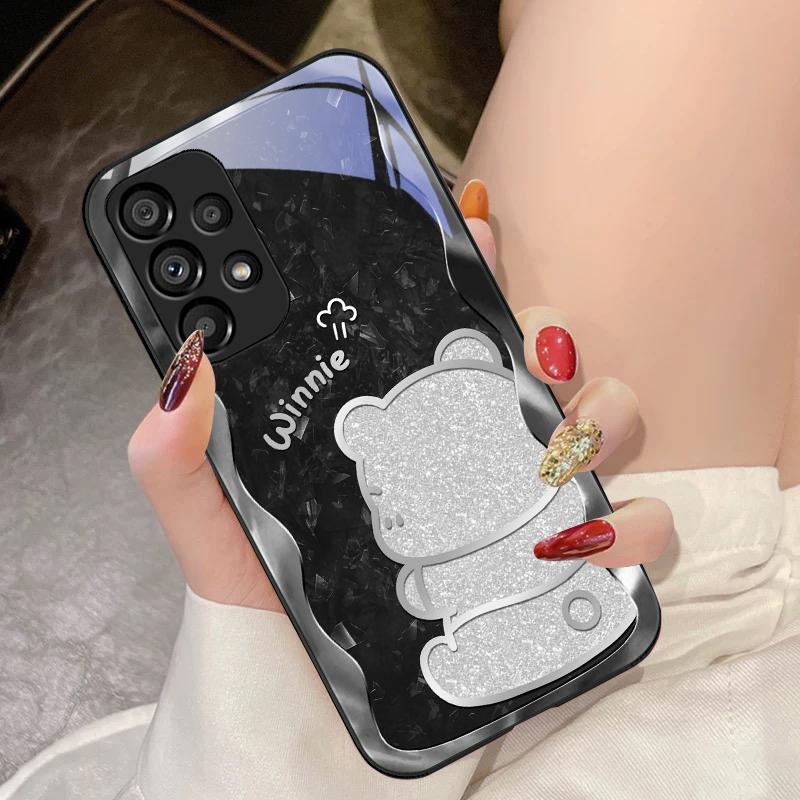 Постепенно злой медведь для Samsung Galaxy S10 4G S20 11E 30 S21 21 22 S24 Fe Pro S23 S25 Ultra 5G S9 Чехол для телефона из закаленного стекла