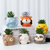 Cartoon Animal Flower Pot Succulent Plant Pot Ceramic Planter Desk Ornament Home Garden Decoration