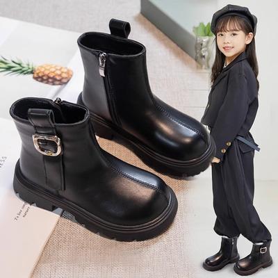 Весна и осень Черные сапоги принцессы в западном стиле Корейская версия Модные сапоги Martin в британском стиле для мальчиков