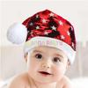 Christmas Kids Santa Claus Hat With Glitter Print, Pony Tail Cap for Xmas Party Celebration, Children's Santa Hat