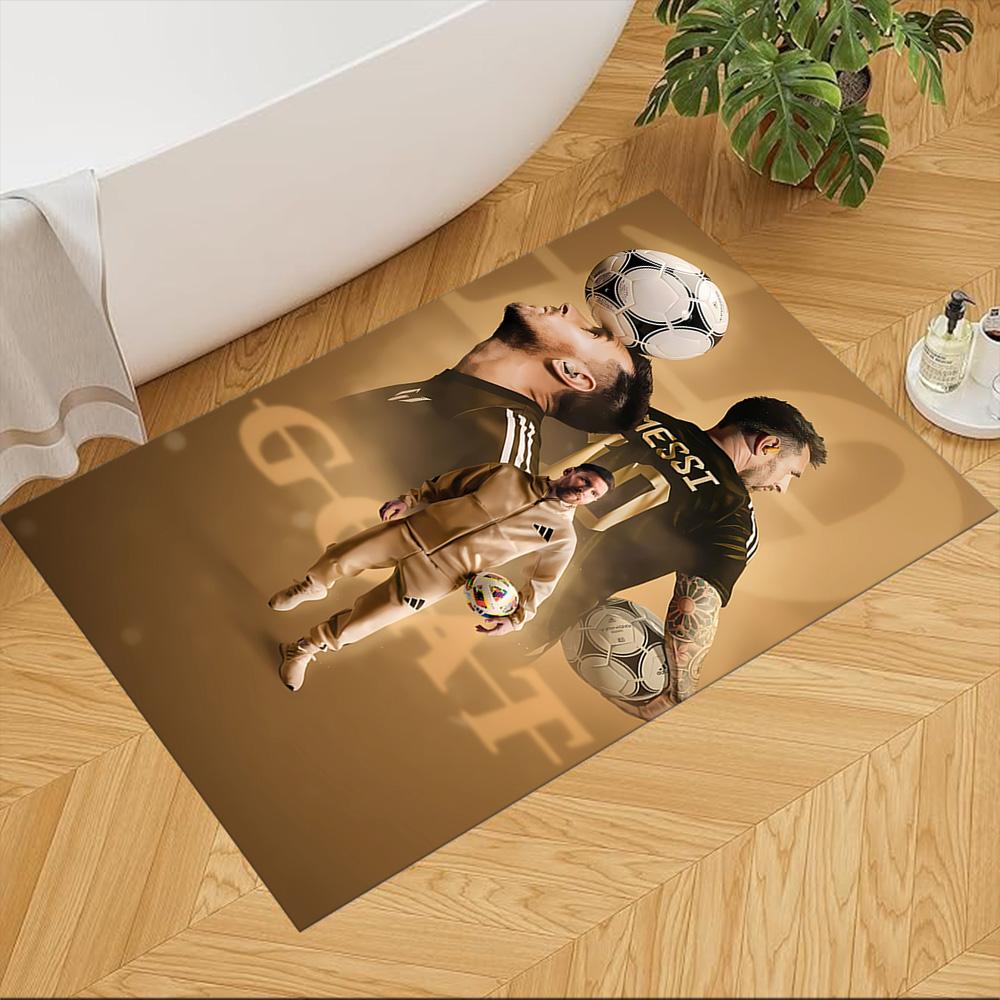 Soccer Player Action Floor Mat Design for Foyer Hallway Study room Dormitory Antislip Carpet Decorate Offices Perfect Gift for Women/Men