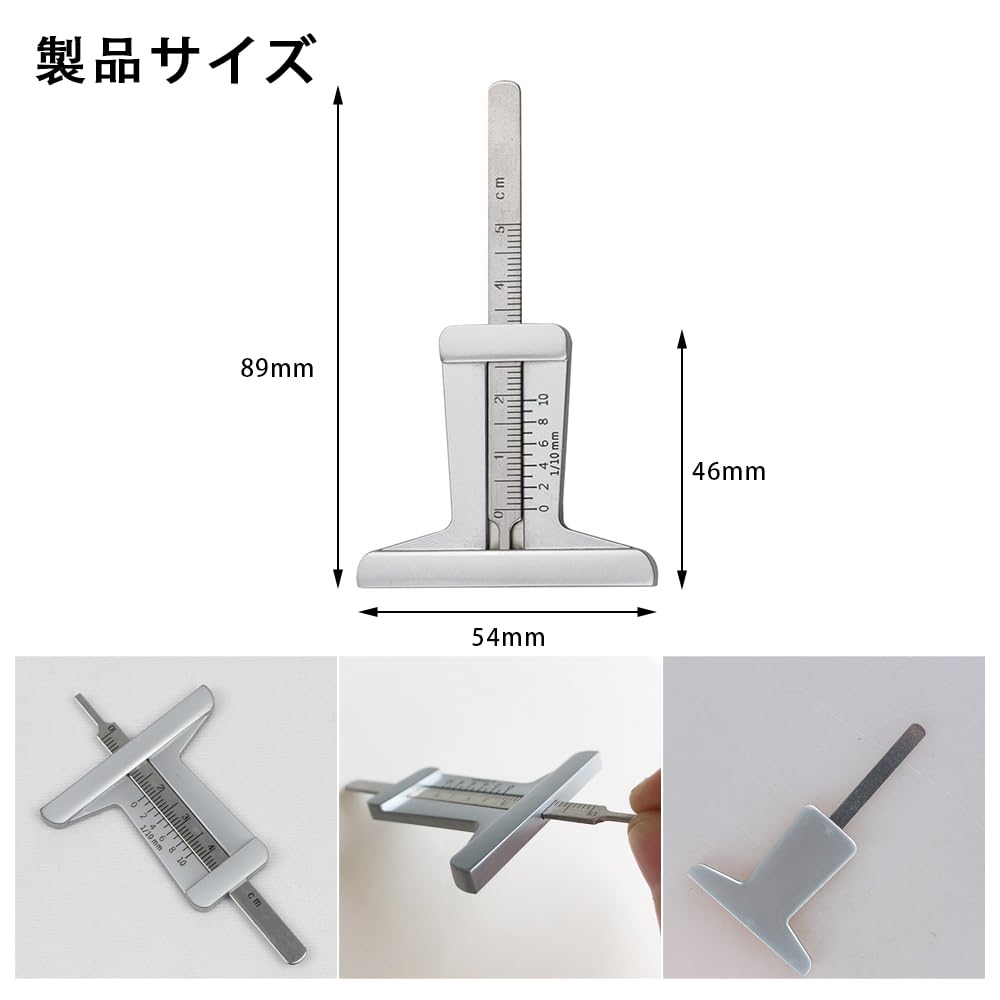 LKCCTK Манометр для автомобильных шин Измерение протектора шин Измеритель глубины рисунка протектора Диапазон измерения 0-50 мм Нержавеющая сталь В комплекте сумка для хранения
