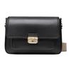 Michael Kors Mk Bradshaw Solid Color Gold Buckle Flap Pebbled Leather Envelope Shoulder Bag Women Shoulder Bag Black 30S1G2BM2L-BLACK