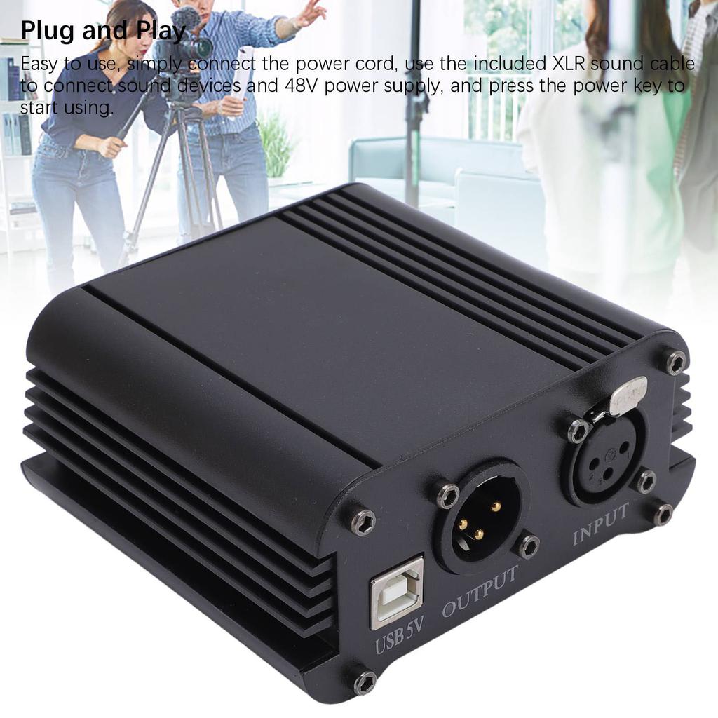 Фантомное питание 48 В, интерфейс питания USB A для микрофонного микшера с большой диафрагмой, стандартный XLR