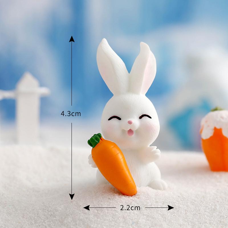 Delightful Resin Winter Snow Bunny Decor For Diy Miniature Wonderland