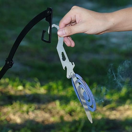 Крючок для благовоний, прочный, для кемпинга, многофункциональный, складной, открывалка для бутылок, линейка, гаечный ключ, металлический колышек