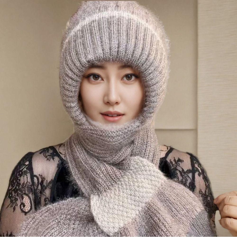 Женский шарф-манишка с капюшоном, защита ушей, велосипедный балаклава, шапка, модный шейный платок, для женщин