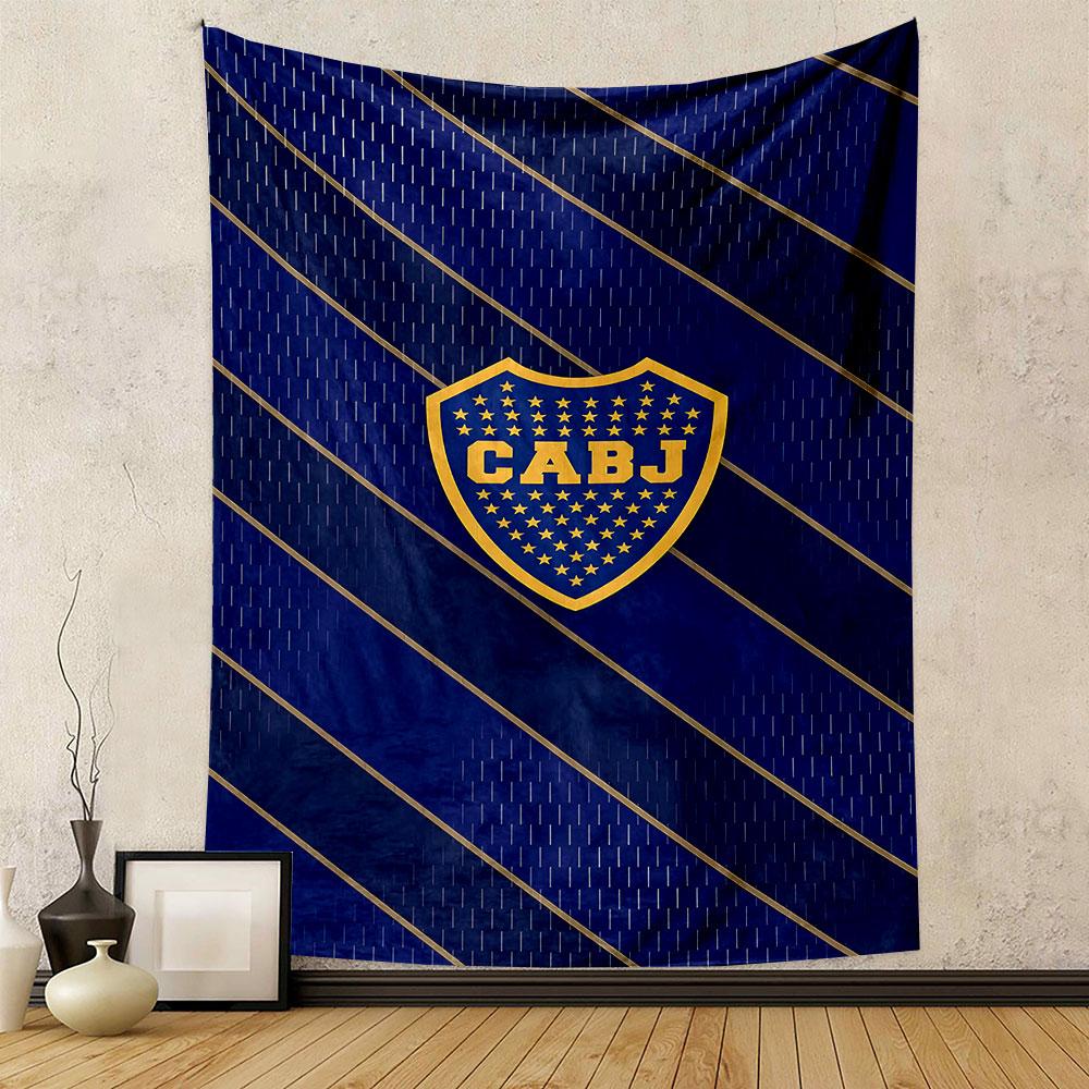 "Blue and Gold CABJ Shield Design" Patterned tapestry home decor, suitable for bedroom and living room, gift