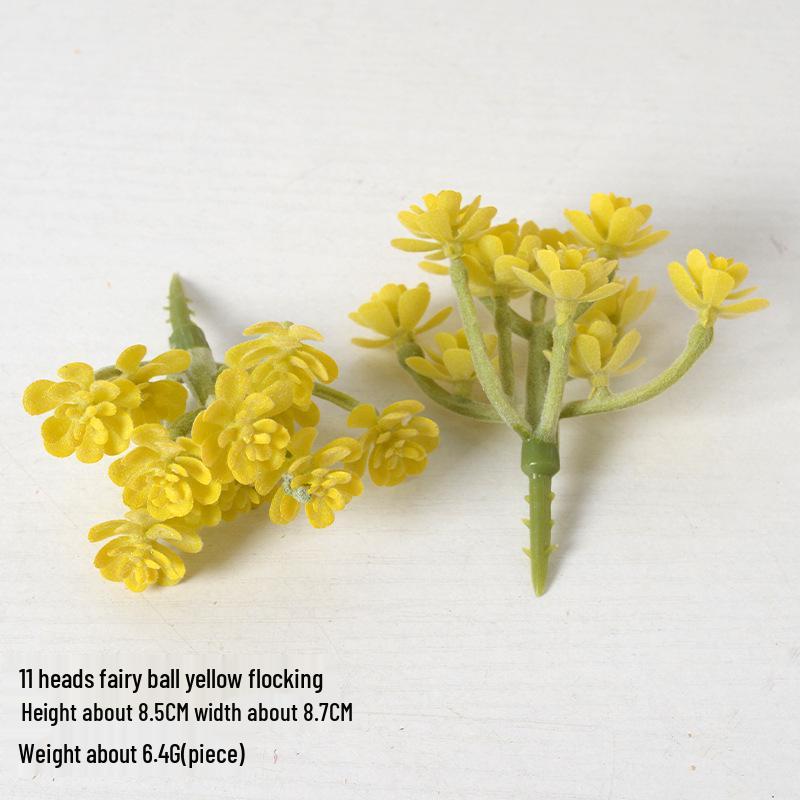 Mini Flocking Artificial Succulent Bonsai for DIY Wall Decor