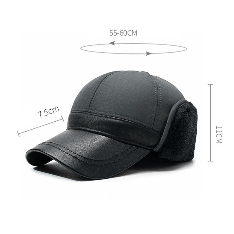 Зимняя пушистая бейсболка для защиты ушей для мужчин среднего и пожилого возраста, утепленная, ветрозащитная, утепленная, ветрозащитная шапка-бомбер