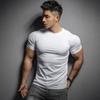 Мужская быстросохнущая футболка с коротким рукавом и эластичной тканью для спортзала и бега