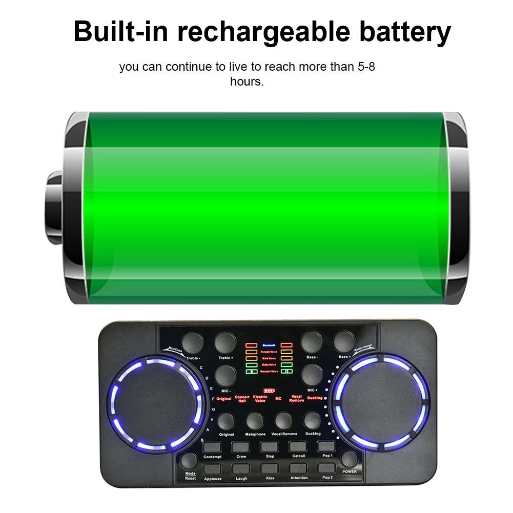 Звуковая карта V300 Pro, Bluetooth-совместимый аудиоинтерфейс, микшер, DJ-консоль с цифровыми эффектами и шумоподавлением, USB-запись для пения