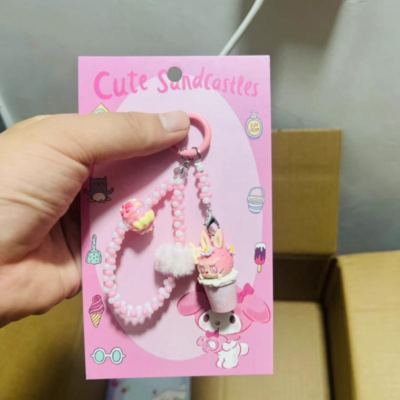 Кавайный мультяшный кукольный брелок Милый брелок из бусин Аксессуары для украшения сумки Универсальный подвес для мобильного телефона Подарки