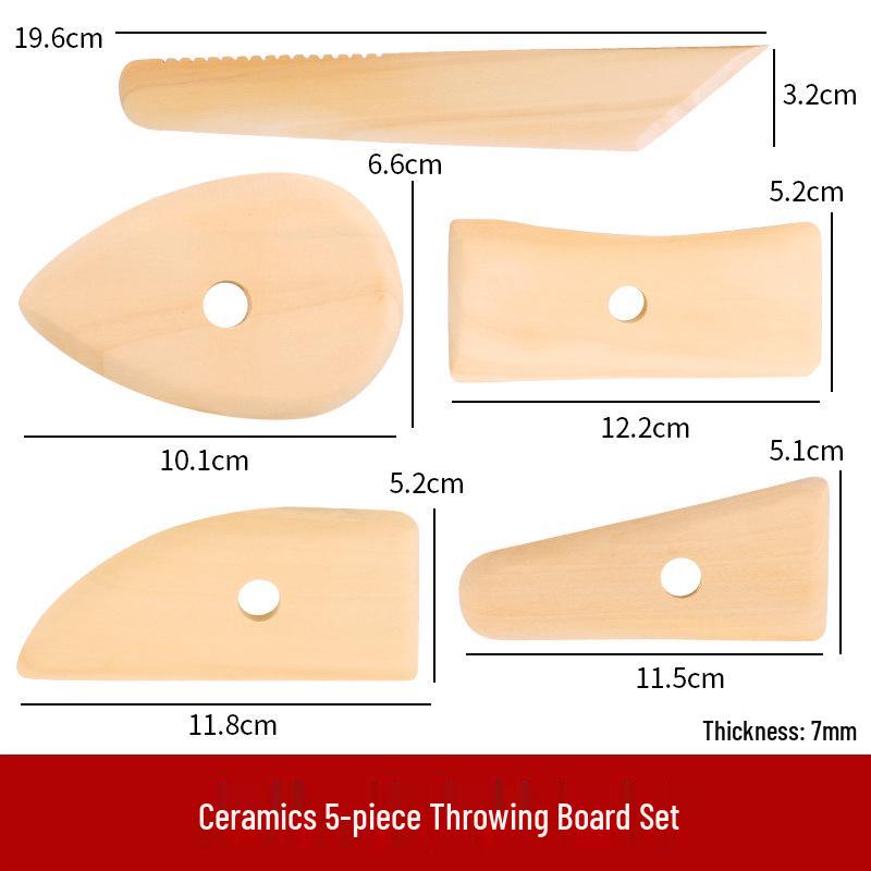 5-Piece Wooden Ceramic & Polymer Clay Sculpture Tool Set