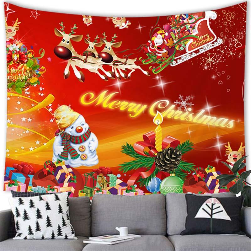 С Рождеством гобелен настенный Санта-Лось Снеговик украшения гобелен Рождественское украшение дома фон настенный гобелен