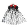 Black Halloween Headband Gothic Cosplay Headdress Funny Rose Skull Hair Band  Girl