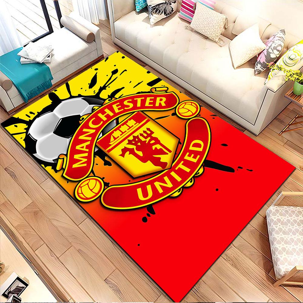"Manchester United Logo Design Rug" Patterned carpet, non slip mat suitable for living room and bedroom sofas