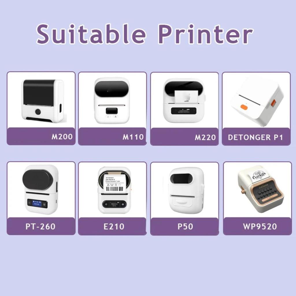Термоэтикетки для принтера этикеток, 1,97" x 1,57"(50x40мм) Водонепроницаемая самоклеящаяся бумага, термолента для этикетировочного устройства HPRT T20/T260LR