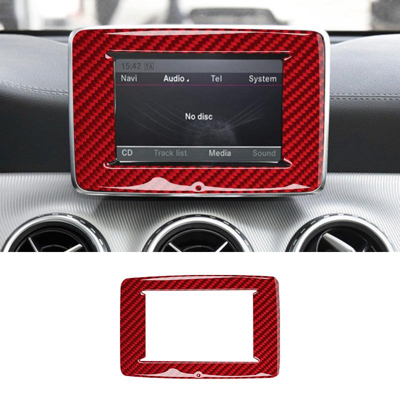 Real Carbon Fiber For Mercedes Benz CLA 2014-2018 Car Navigation Panel Frame Decoration Sticker Car Interior Accessories