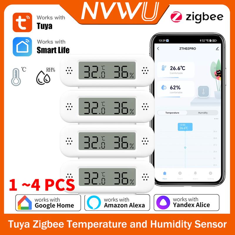 Tuya Zigbee 3.0 Temperature Humidity Sensor APP Remote Control Thermometer Hygrometer Work With SmartLife Alexa Zigbee2Mqtt ZHA