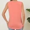 Весна и лето Новый однотонный круглый вырез свободный безрукавный жилет футболка