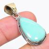 Natural Chrysoprase Gemstone 925 Solid Sterling Silver Gift Pendant 1.50" Y6u24