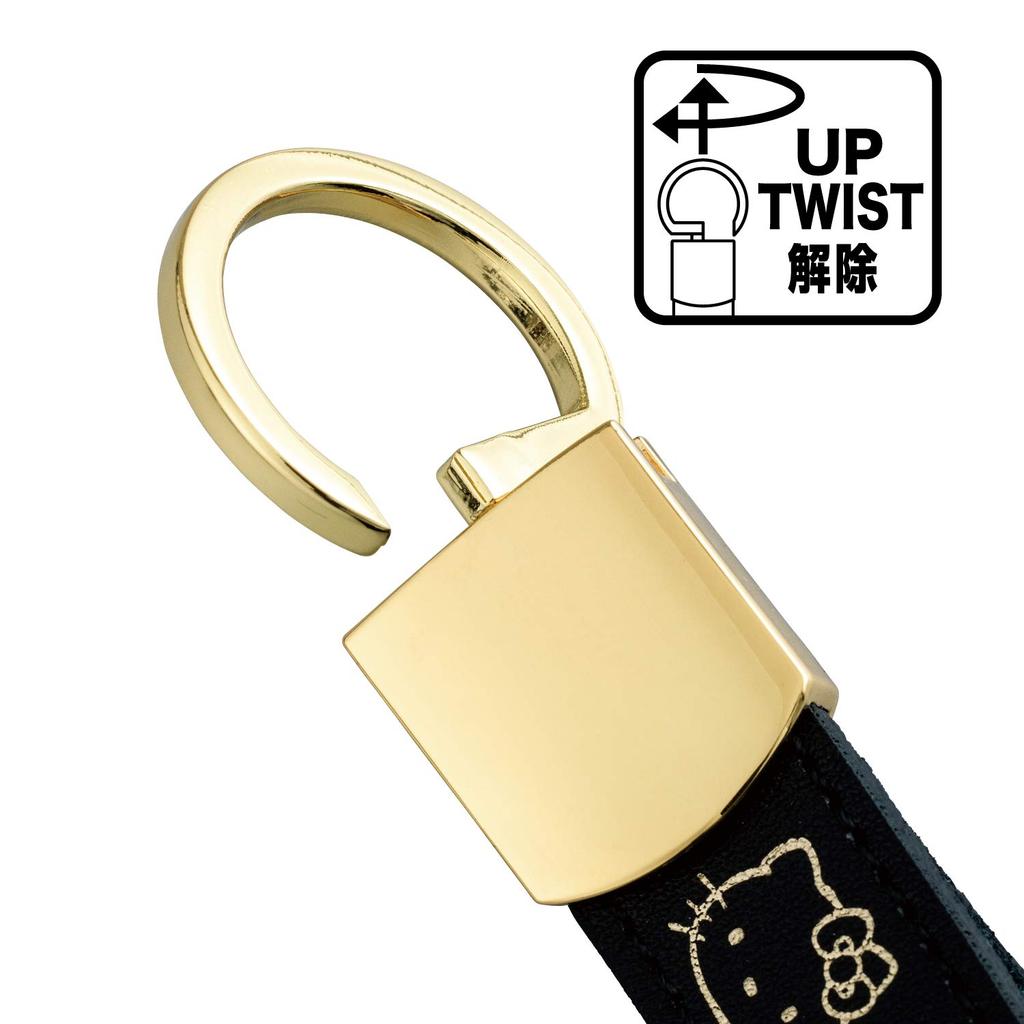 SEIWA Принадлежности для салона автомобиля Hello Kitty Брелок черный и золотой KT553 Карабин Крюк Металлическое кольцо для снятия с 2 HELLOKITTY