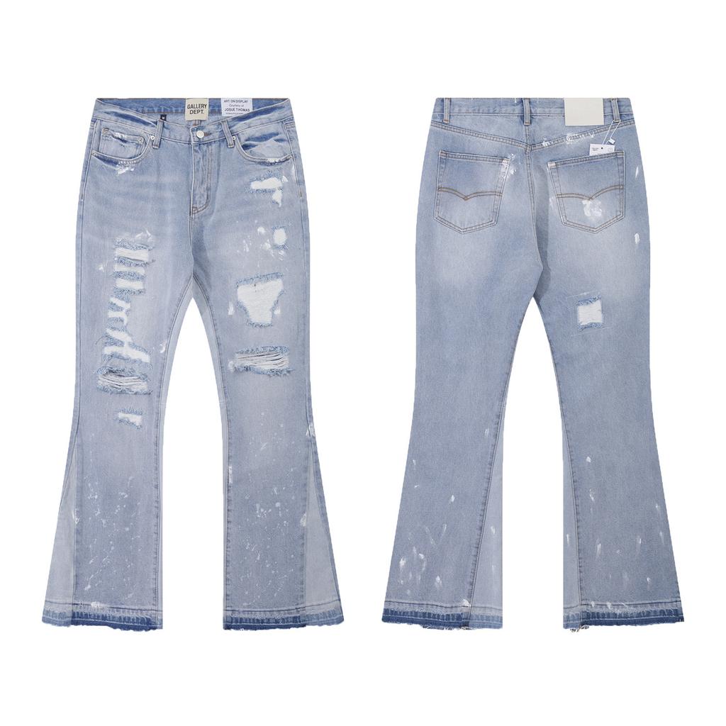Fashion Print Jeans Loose Casual Sports Denim Pants for Men and Women