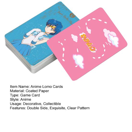 30 шт./компл. карты «Красота Сейлор Ломо» Япония аниме девушка рисунок сообщение фотокарта двусторонняя печатная игровая карта для мальчиков и девочек игрушки фанаты подарок