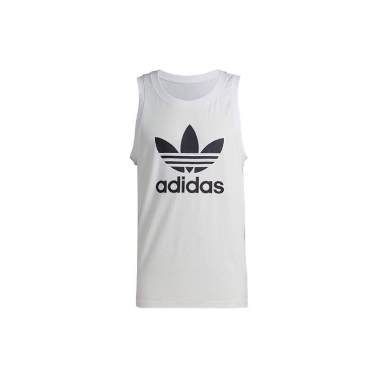 adidas Оригинальные мужские топы Adicolor Classics с принтом логотипа и букв без рукавов, с круглым вырезом, белые IA4808