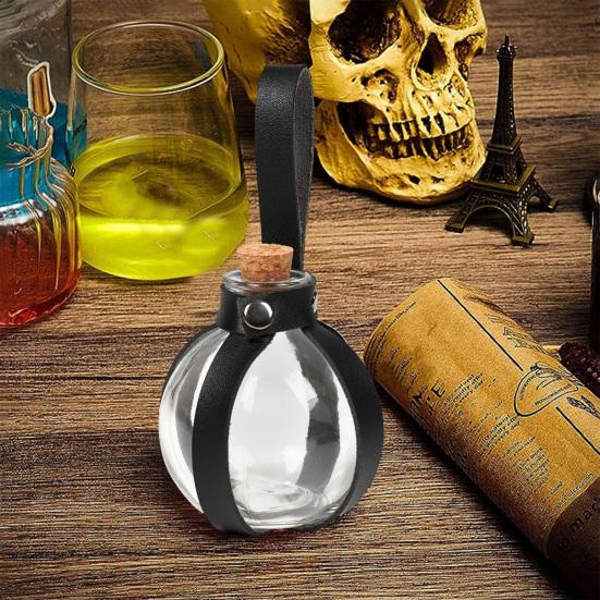 250 мл пробковая бутылка ведьмы-волшебника для Хэллоуина с поясом из искусственной кожи, одежда в стиле Ренессанс, средневековый аксессуар, декор для пояса, бутылка для зелья