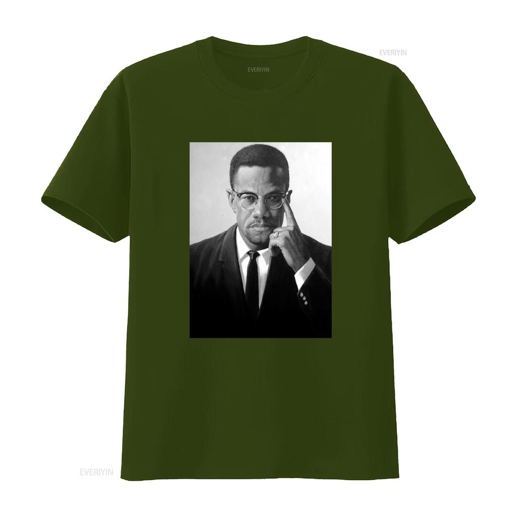 Malcom X Tribute African American Pride Black History Month Lives Matter T Shirt vintage Washed streetwear Stretched Slightly