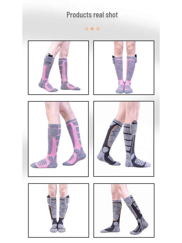 USB Перезаряжаемые Зимние Носки с Подогревом для Мужчин и Женщин - Высокие, Защита от Холода