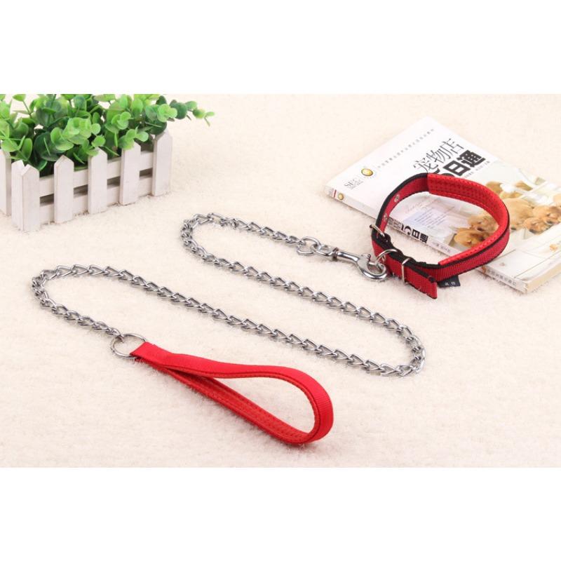 Dog Chain Dog Leash Twisted Dog Metal Iron Traction Pet Traction Leash Foam Handle Pet Traction Chain