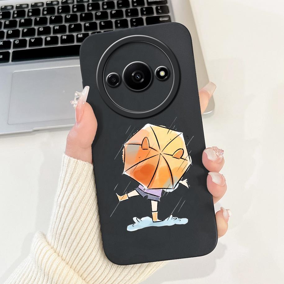 Чехол для Xiaomi Redmi A3 2024 Новый Модный Квадратный Силиконовый Цветочный Чехол для Защиты Объектива Камеры для Xiaomi Poco C61 RedmiA3 Бампер
