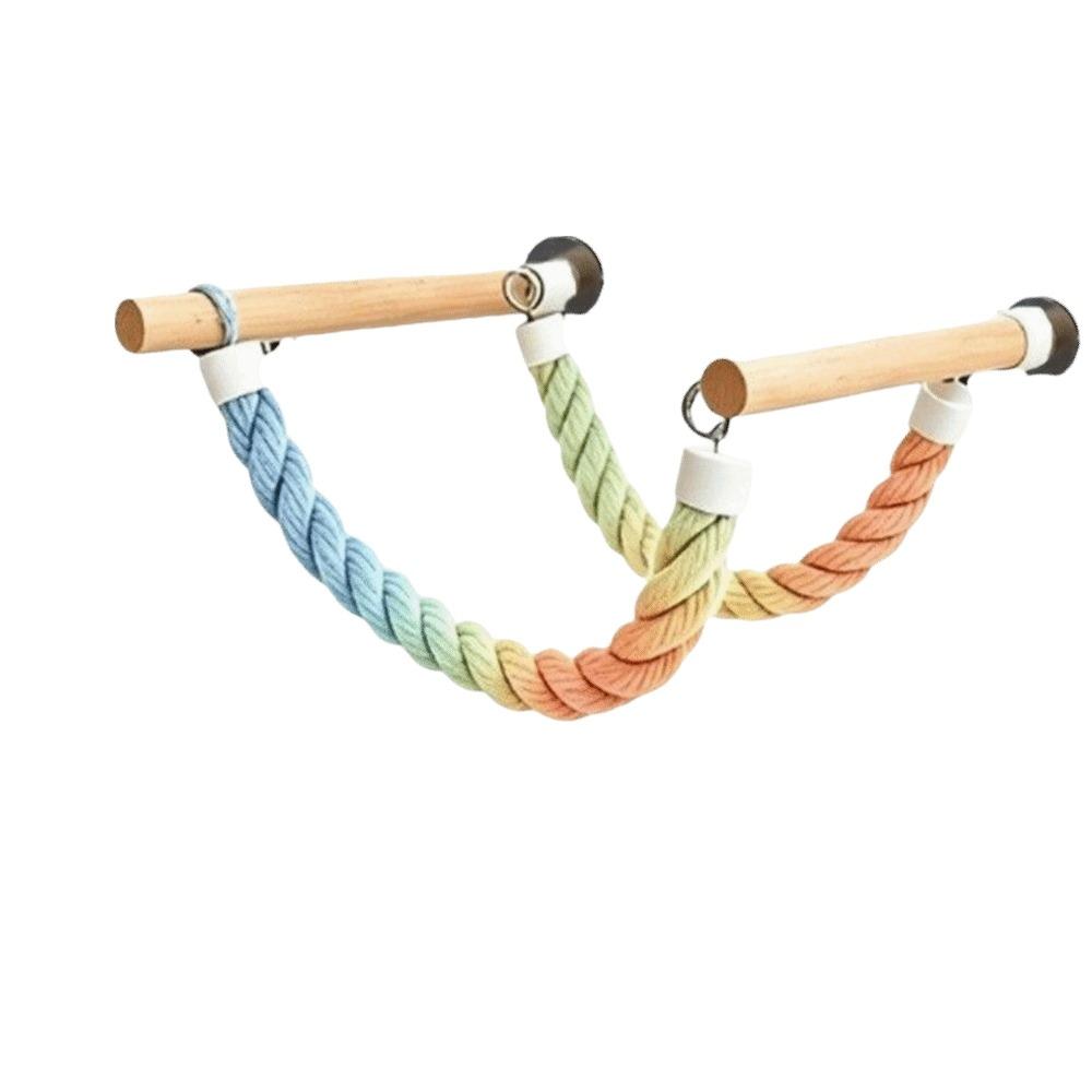 Bite Resistant Parrot Climbing Perch Suction Cup Hanging Bird Swing Bird Swing Toy  Bird Cages