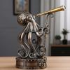 Steampunk Animal Explorer Statue Vintage Animal Desk Figurine Animal Sculpture with Gear And Telescope for Home Office Decor