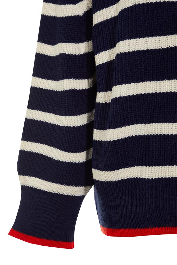 Женский модный новый свитер, черный вязаный свитер в полоску с широким узором