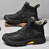 Fashion Platform Motorcycle Ankle Boots for Men Winter High Top Shoe Comfort Man Wear Resistant Short Botas Lace-Up Hiking Shoes