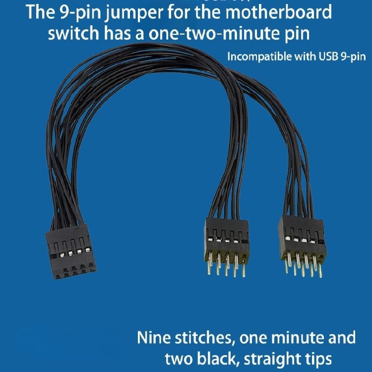 9Pin Motherboard Switcher Splitter Cable Computer Motherboard Extension Cable 9 Pin 1 Female to 2 Male Y Splitter
