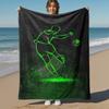 1PC soccer playerOutdoor Flannel Blanket - Soft Plush Decor for Picnics, camping, Bedroom, Playroom, Office, or Lunch Break 1211A